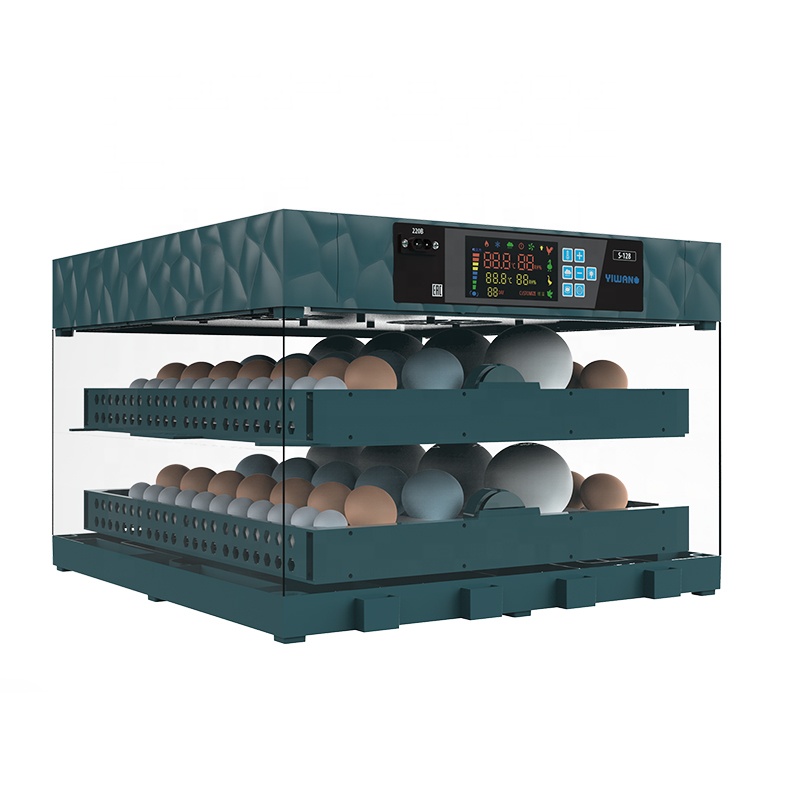 Incubadora 128 huevos Yiwan con control automático de temperatura, humedad y volteo